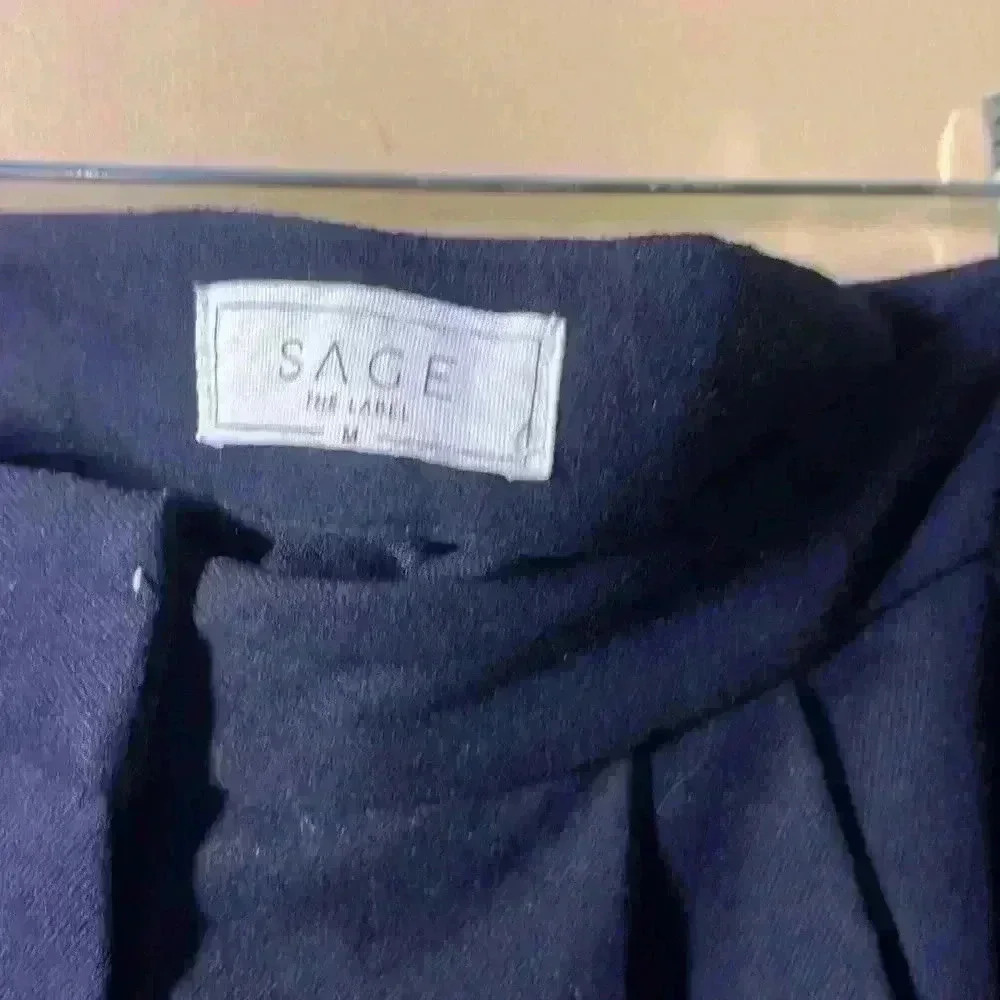 Sage brand Navy wool pleat front trousers - Picture 2 of 3